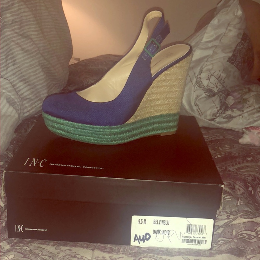 9.5 Inc wedge heel. #Wedges #Heels #RoyalBlue
